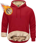 Men's Sherpa Lined Pullover Hoodie - Thick Warm Windproof Fleece