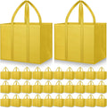 Hillban 30 Pack Yellow Reusable Grocery Bags - Heavy Duty Large Totes