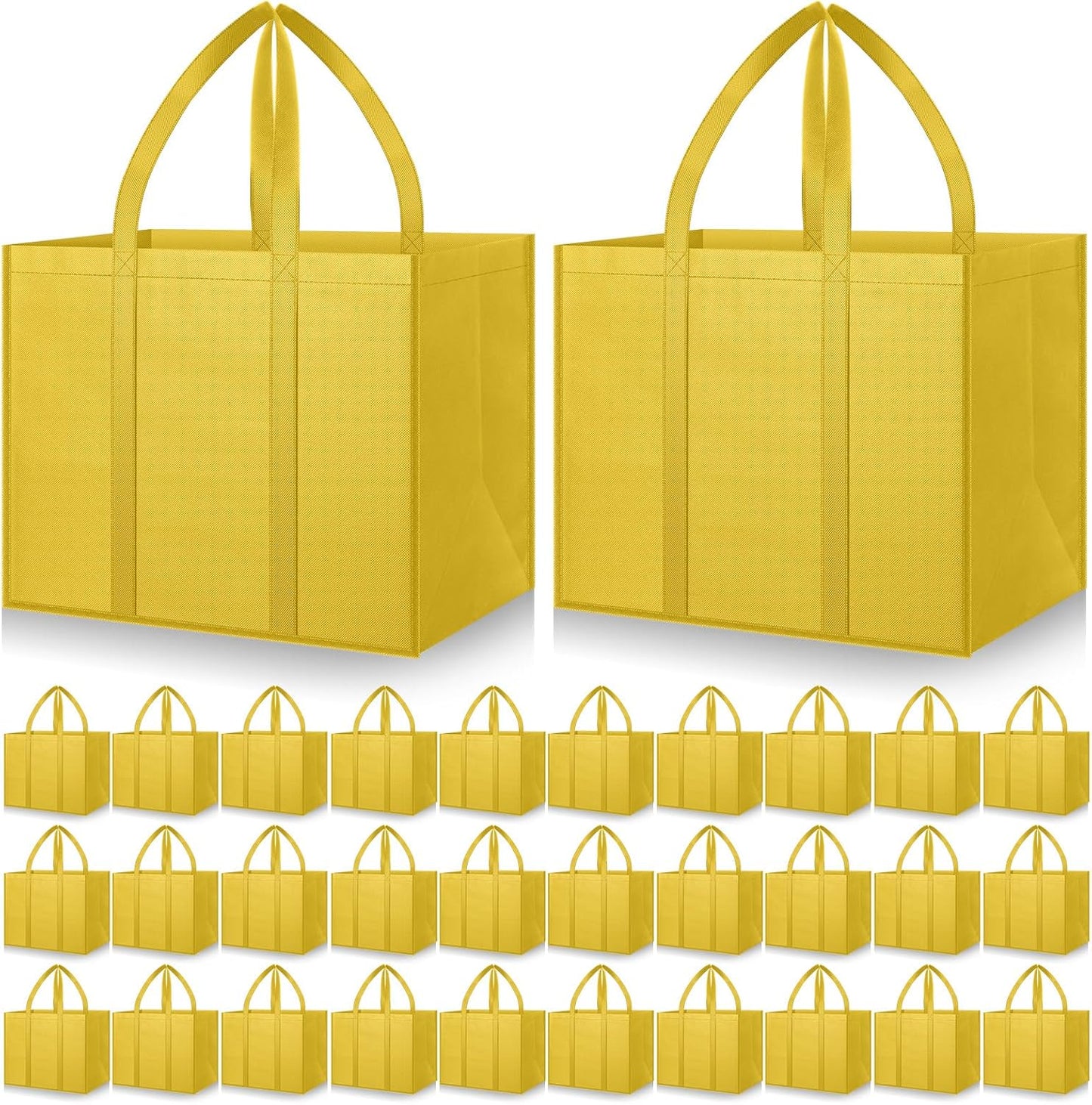 Heavy Duty Reusable Grocery Bags - 30 Pack Large Totes