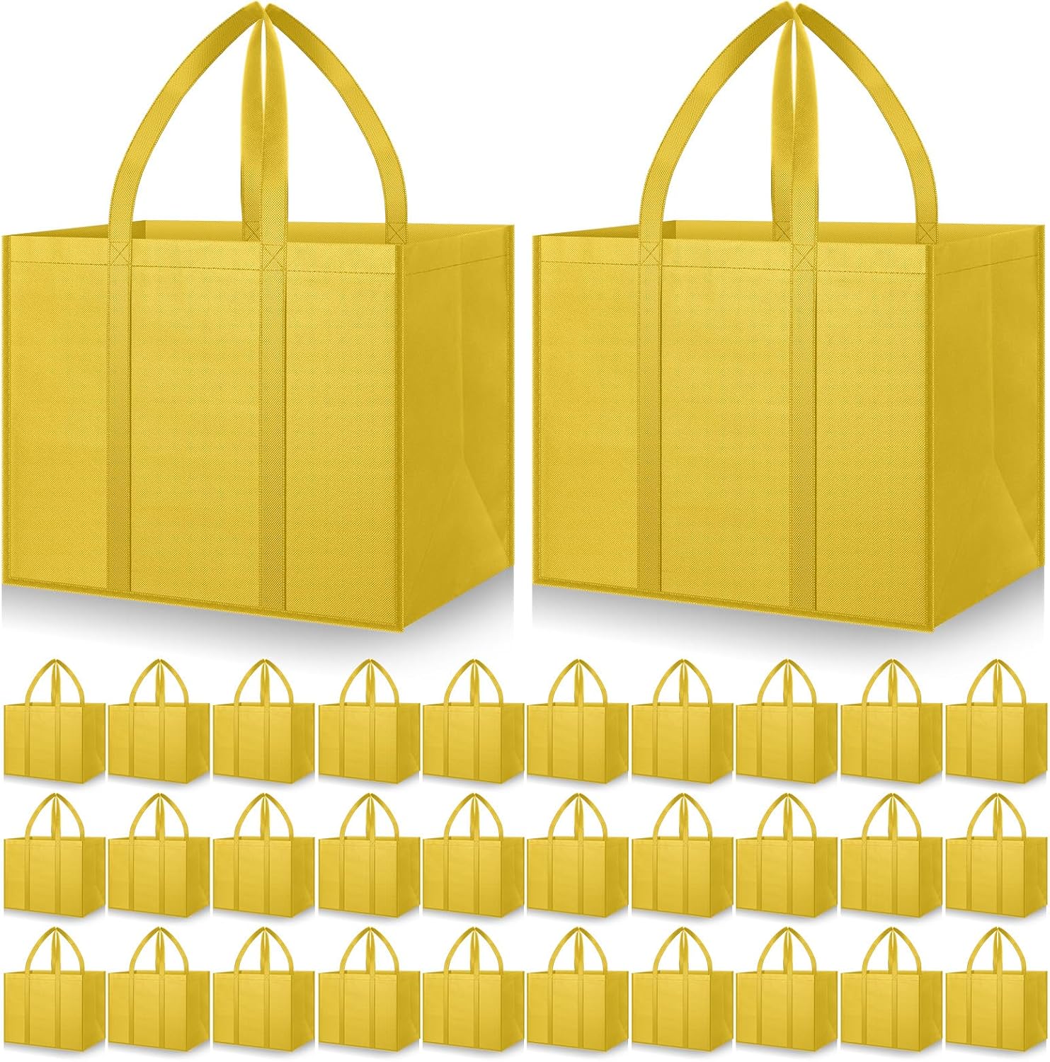 Heavy Duty Reusable Grocery Bags - 30 Pack Large Totes