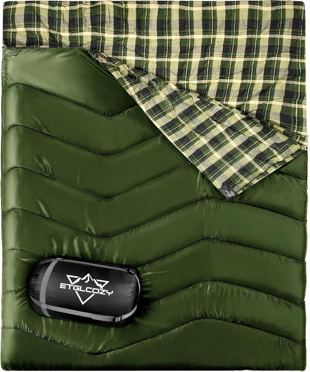 ETGLCOZY Double Sleeping Bag for Adults & Kids, XL Size