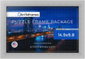 ArtToFrames 14.9x9.8 in Silver Puzzle Frame - Clean Display