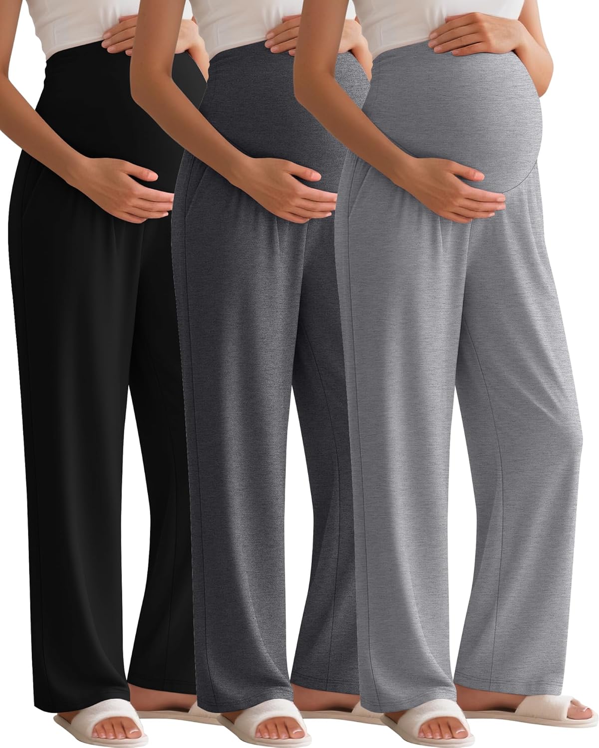 3 Pack Women's Maternity Pants for Comfort and Style