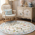 jinchan Circle Rug 6ft Floral Round Rug - Soft Washable, Non-Slip