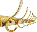 Wall Mounted Coat Rack 10 Hooks - Heavy Duty Bright Gold