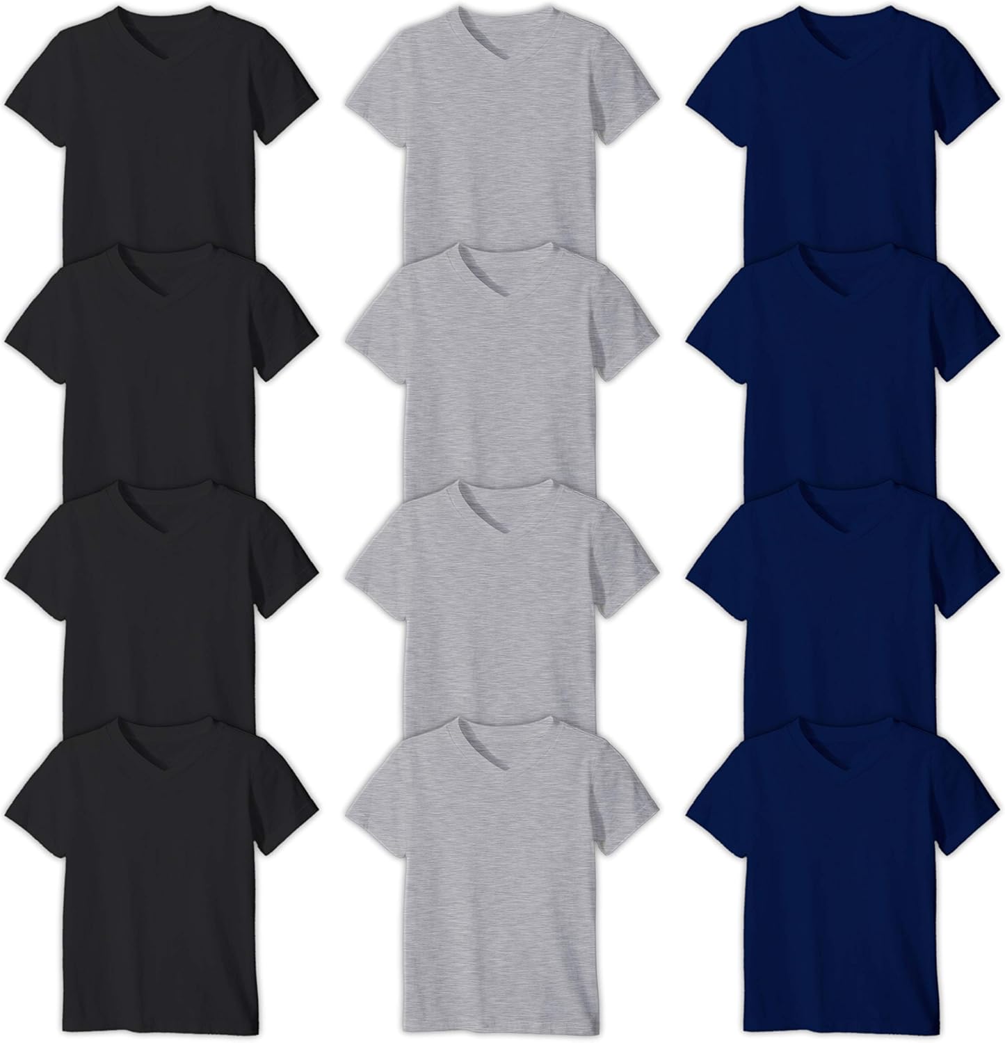 12 Pack V Neck Cotton Undershirts for Boys - Great Value Set