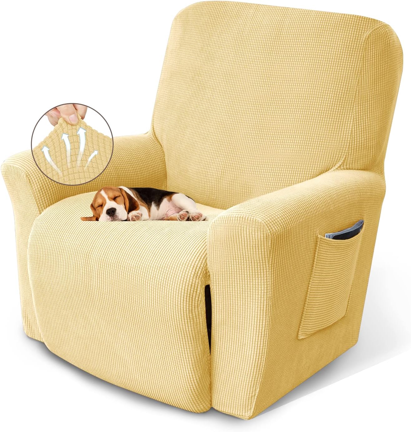 KEKUOU Recliner Chair Covers for Lazy Boy Recliners - Stretchy