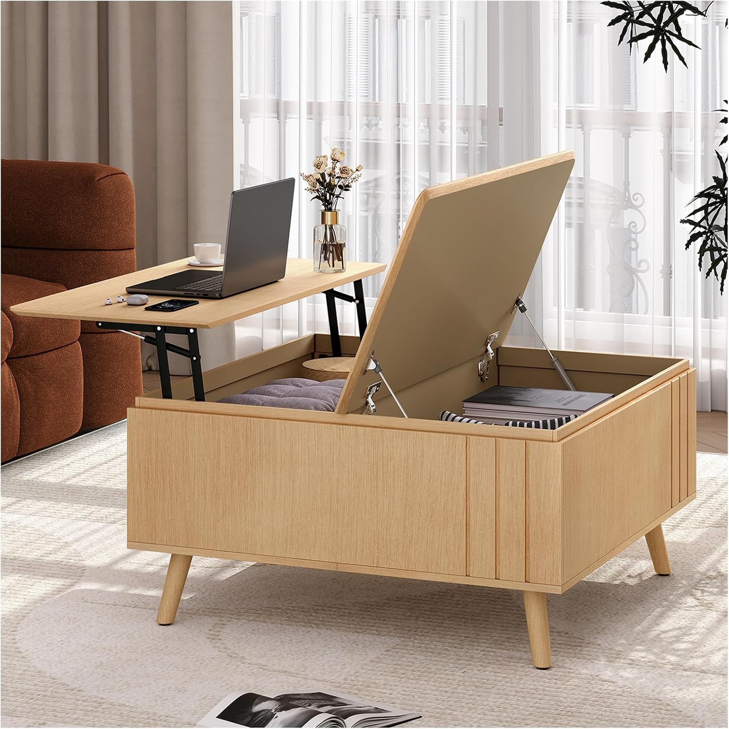 Lift Top Coffee Table with Storage for Modern Living Rooms