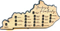 Bourbon Trail Map Bourbons of Kentucky - White Oak Barrel Wall Map