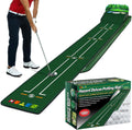 HUAEN Golf Putting Mat with Ball Return - Improve Accuracy & Speed