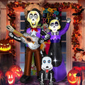 6 FT Day of the Dead Sugar Skull Couple Inflatable - LED Yard Decor