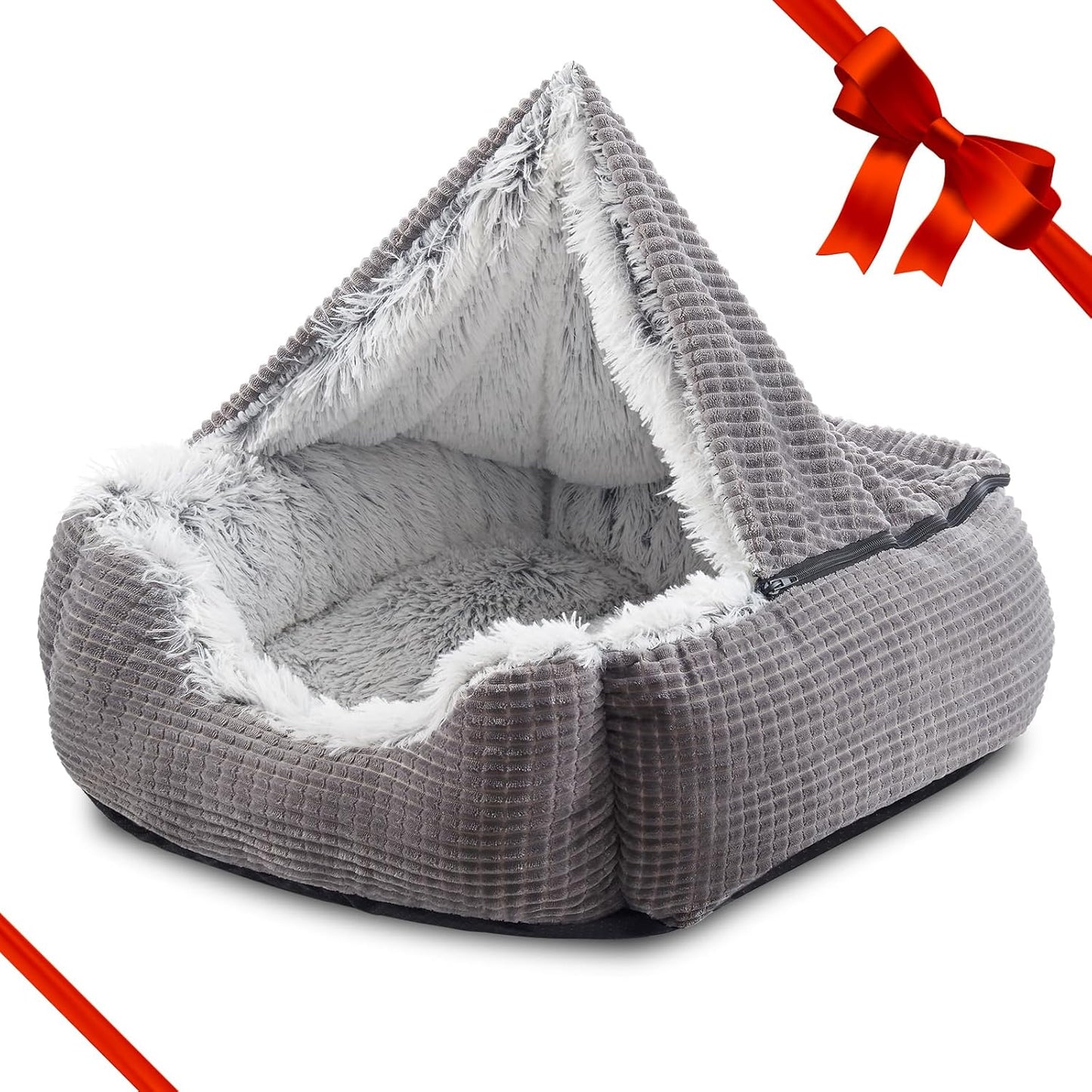 MIXJOY Dog Beds for Medium Large Small Dogs with Cave Design