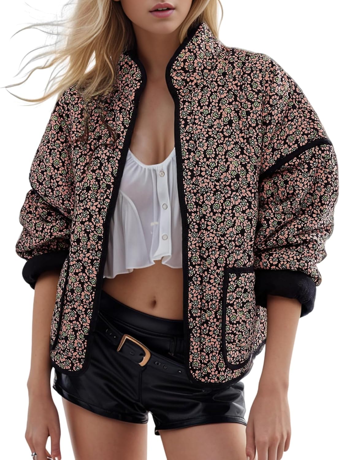 Yimoon Women's Cropped Puffer Quilted Jacket for Stylish Looks