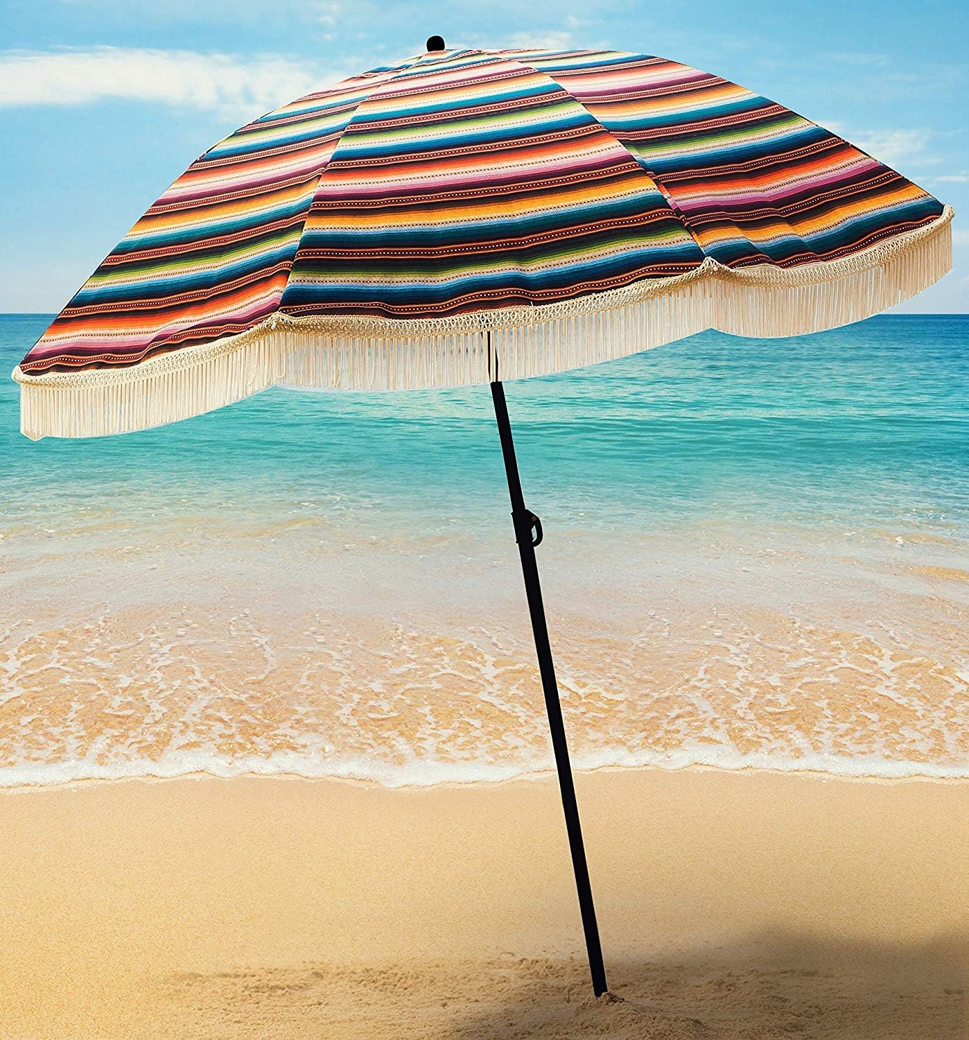 beachBRELLA Fringed Umbrella: UV Protection & Lightweight