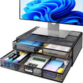 HUANUO Metal Monitor Stand with Drawer - Organize Your Workspace!