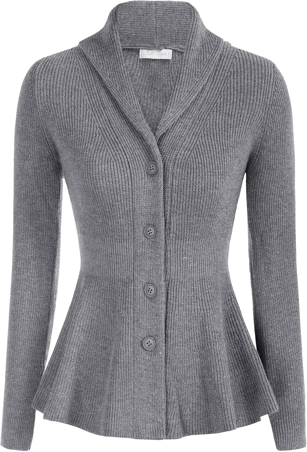 Vintage Cardigan Sweater for Women - Shawl Lapel Button Down