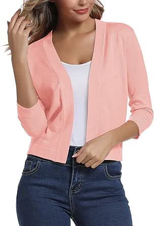 Urban CoCo Women's 3/4 Sleeve Cropped Cardigan for All Occasions