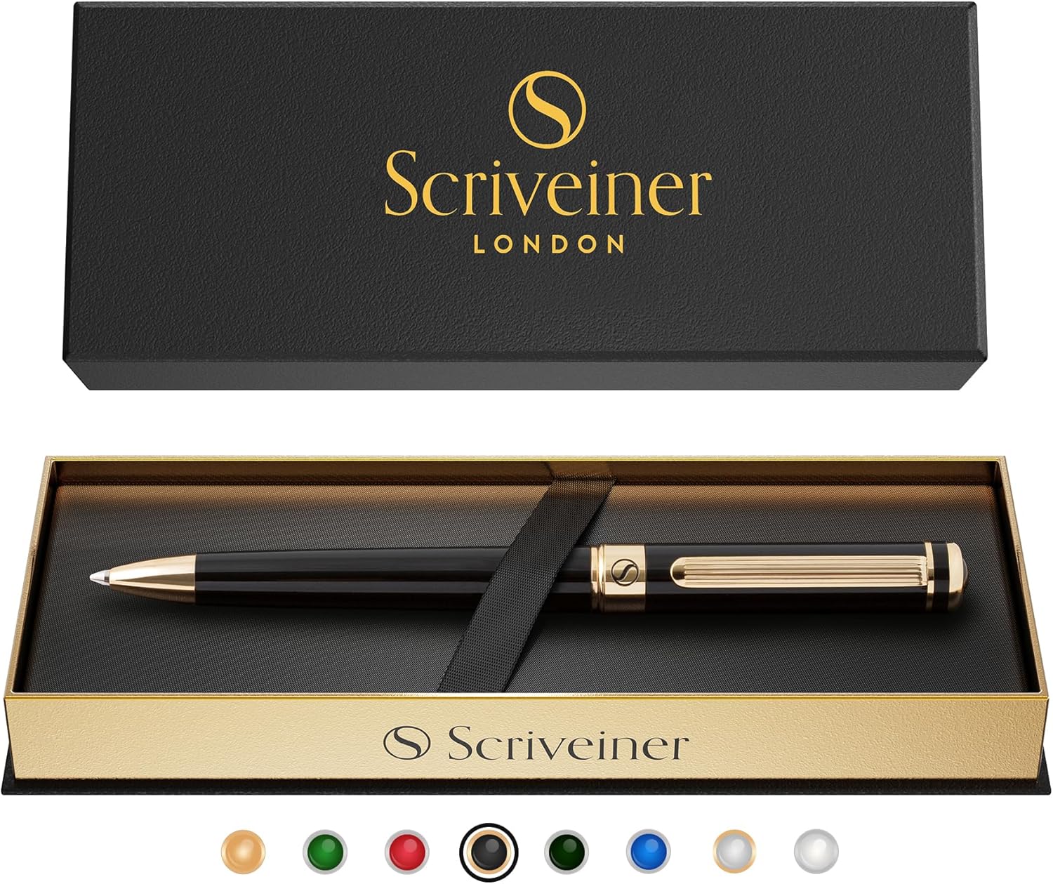 Scriveiner Black Lacquer Ballpoint Pen - Luxury Writing Tool