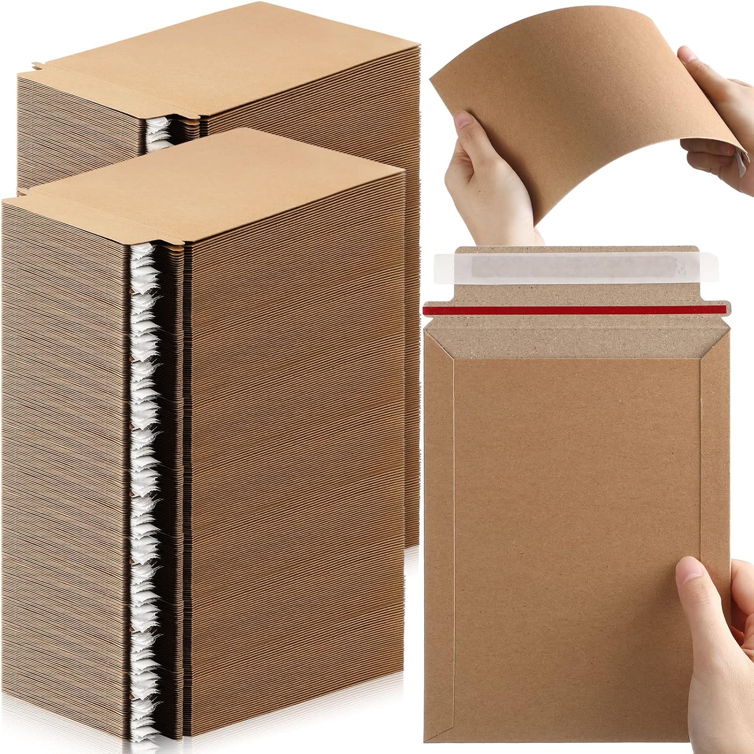 Fainne 350 Pieces 6x8 Inches Rigid Self Adhesive Photo Mailers