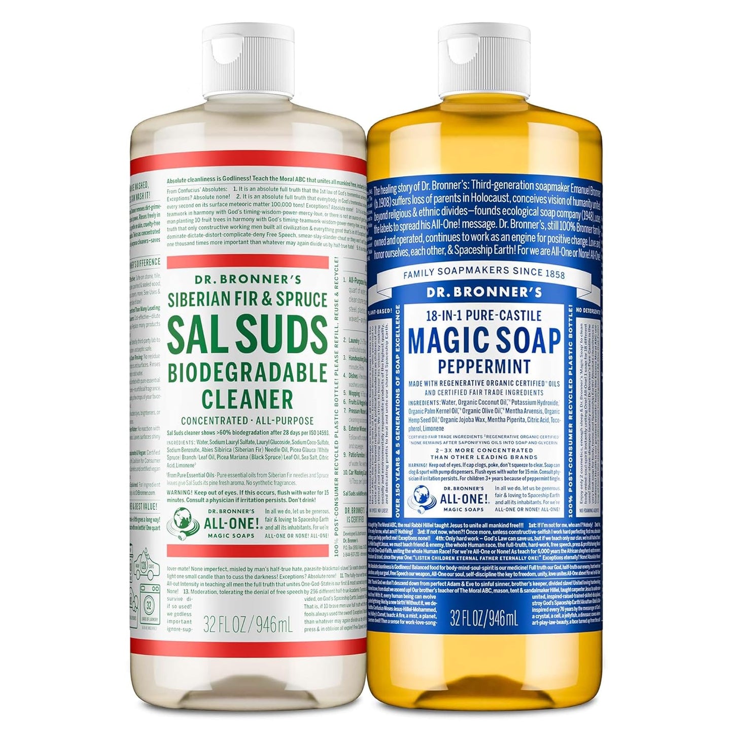 Dr. Bronners Pure-Castile Magic Soap Variety Pack for Home Care