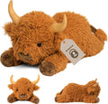 5lbs Highland Cow Weighted Stuffed Animal, 22in Plush Pillow - Calming