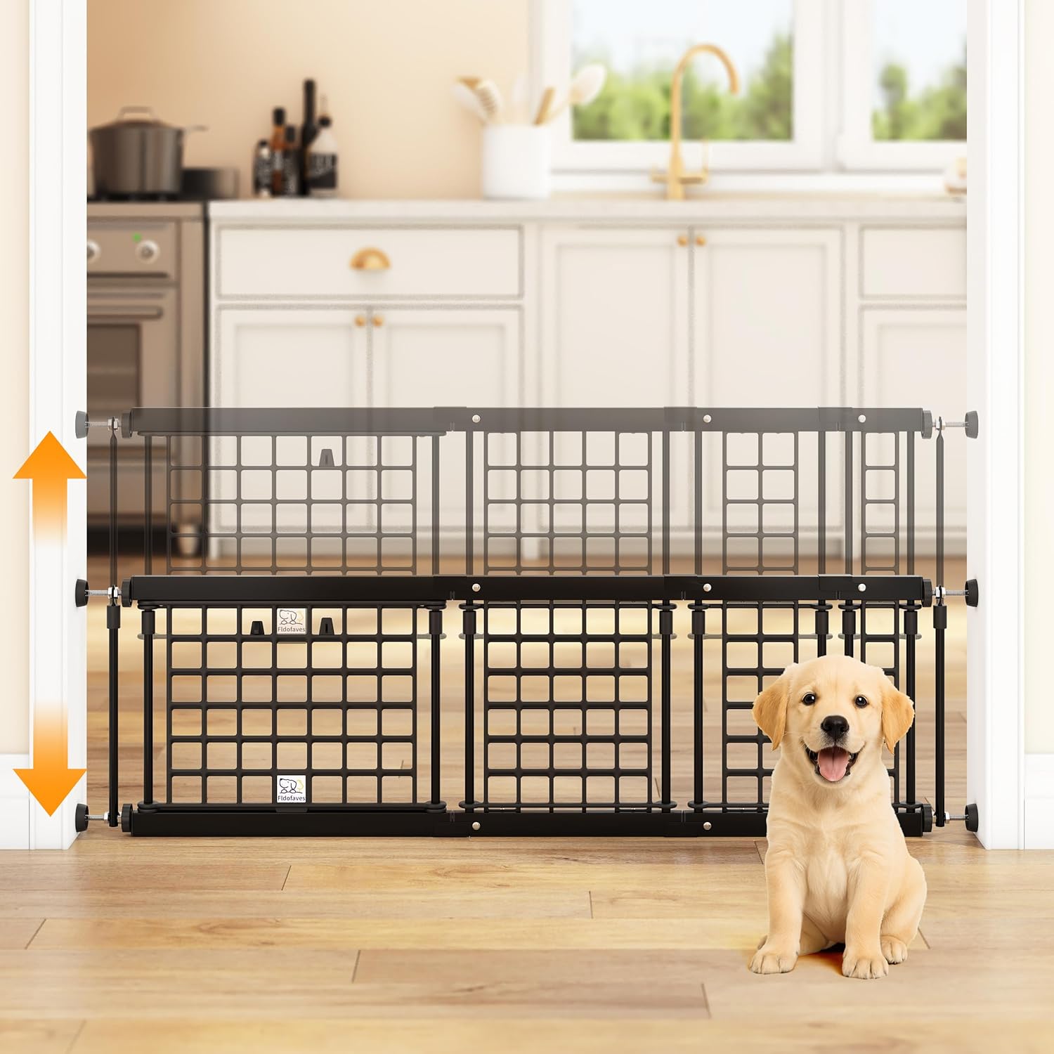 Adjustable Dog Gate for Doorways and Stairs - Heavy Duty Metal