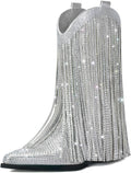 Fringe Cowboy Boots for Women Mid Calf Cowgirl Boots (Style HSS9)