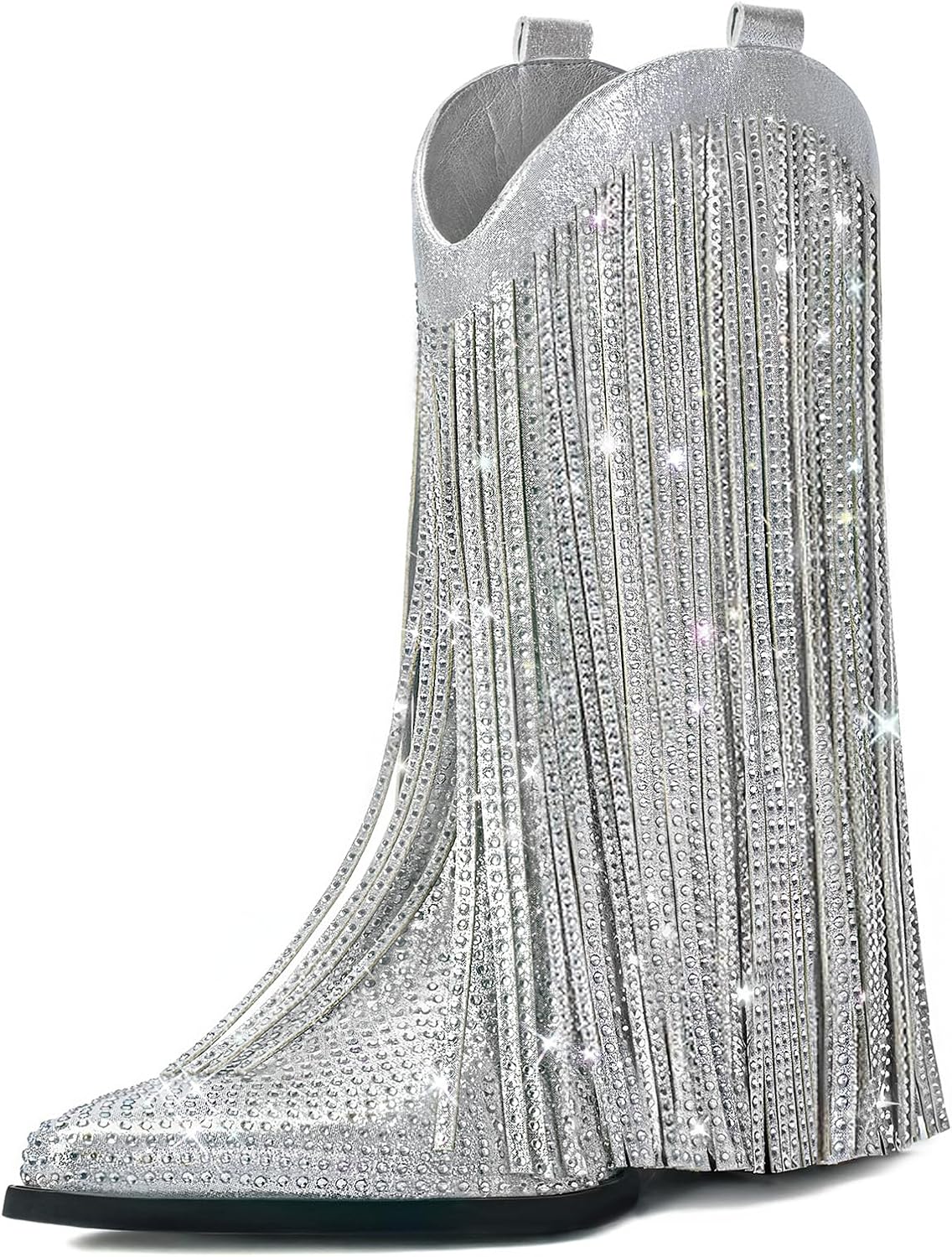 Trendy Fringe Cowboy Boots for Women with Chunky Heel Style