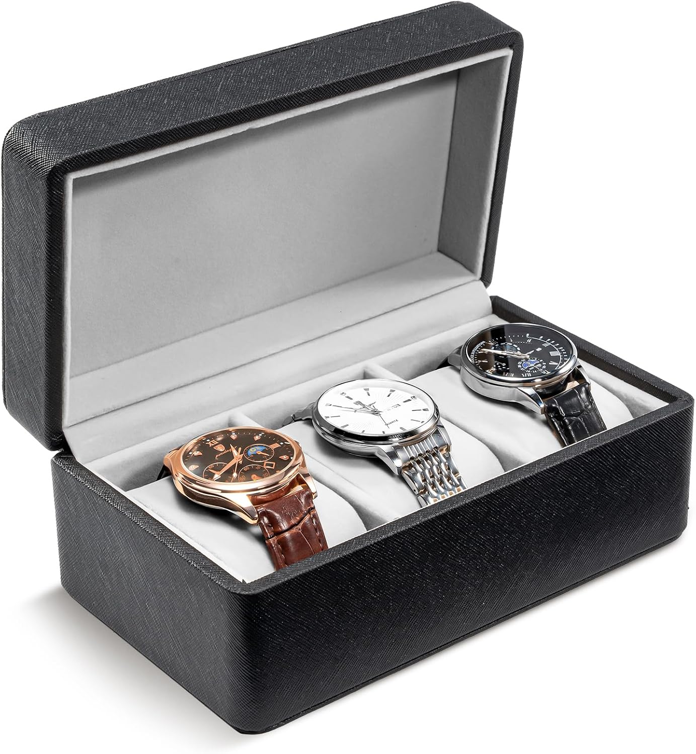 Shockproof 3-Slot Travel Watch Case