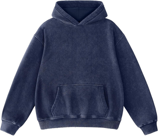 Dnzzs Men's Oversized Acid Wash Hoodie for Casual Streetwear