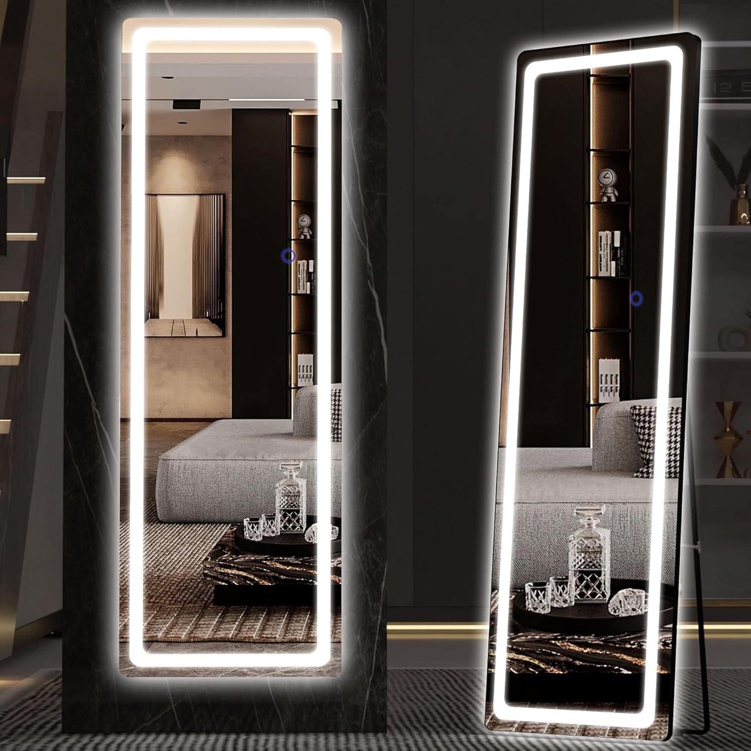 Hasipu Full Length Mirror with Lights for Bedroom & Living Room