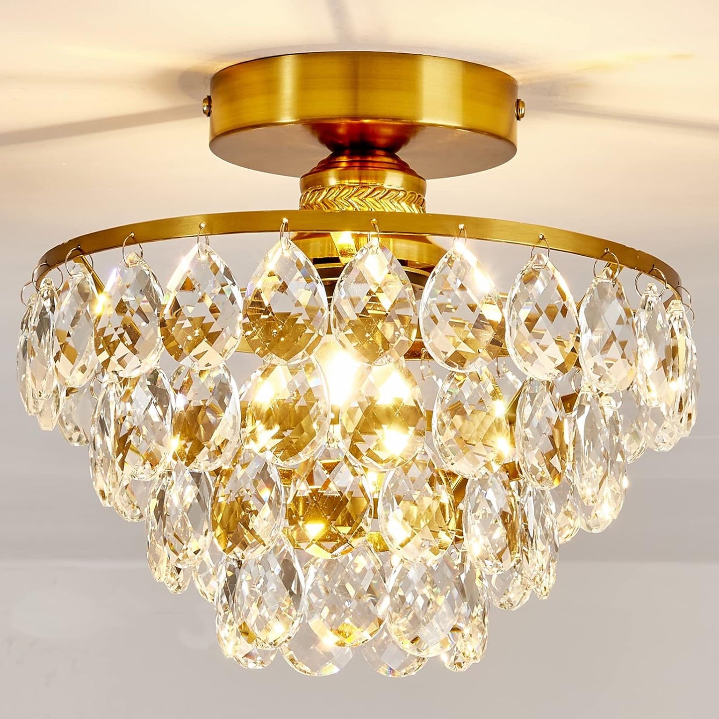 YYJLX Modern E26 Small Crystal Chandelier for Elegant Spaces
