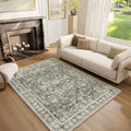 Washable Area Rug 5x7 Low Pile Vintage Boho - Family Friendly