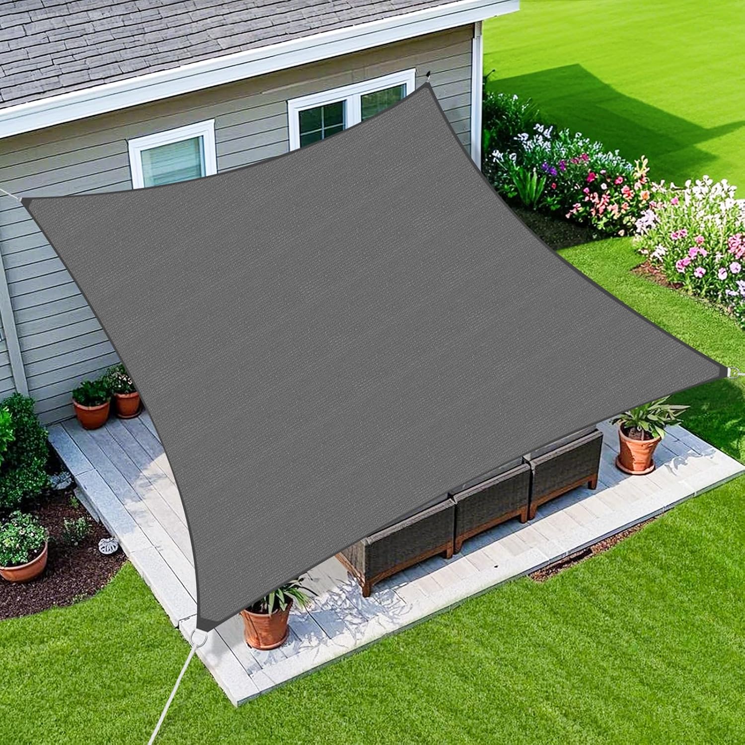 Amagenix Sun Shade Sail 10ftX13ft for Outdoor Spaces