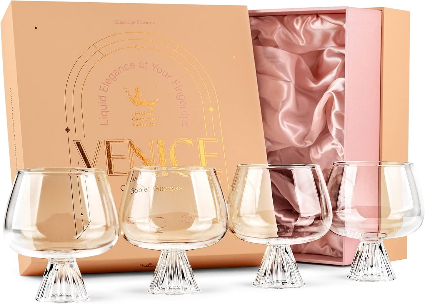 Modern Balloon Cocktail Glasses Set | 17 oz | GLASSIQUE CADEAU
