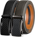 Ratchet Belt for Men 2-Pack - Adjustable Leather Slide Belts
