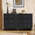 3 Drawer Fluted Dresser for Bedroom - Mid Century Modern Storage