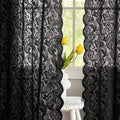Black Lace Halloween Curtains 52 x 84 in - Gothic Sheer Panels