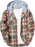Men's Flannel Hoodie Shirt for Men - Casual Plaid Button Down