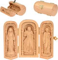 Wooden Portable Altar Mini Triptych - Handmade 4 in