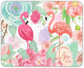 Non-Slip Rubber Mouse Pad Watercolor Flamingo and Flowers - Vibrant