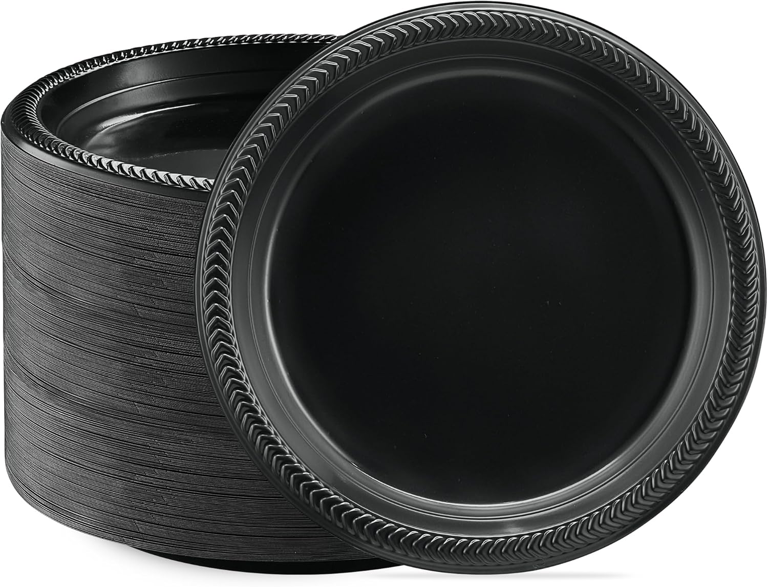 Black Plastic Plates 400 PCS for Parties and Weddings - 9 Inch