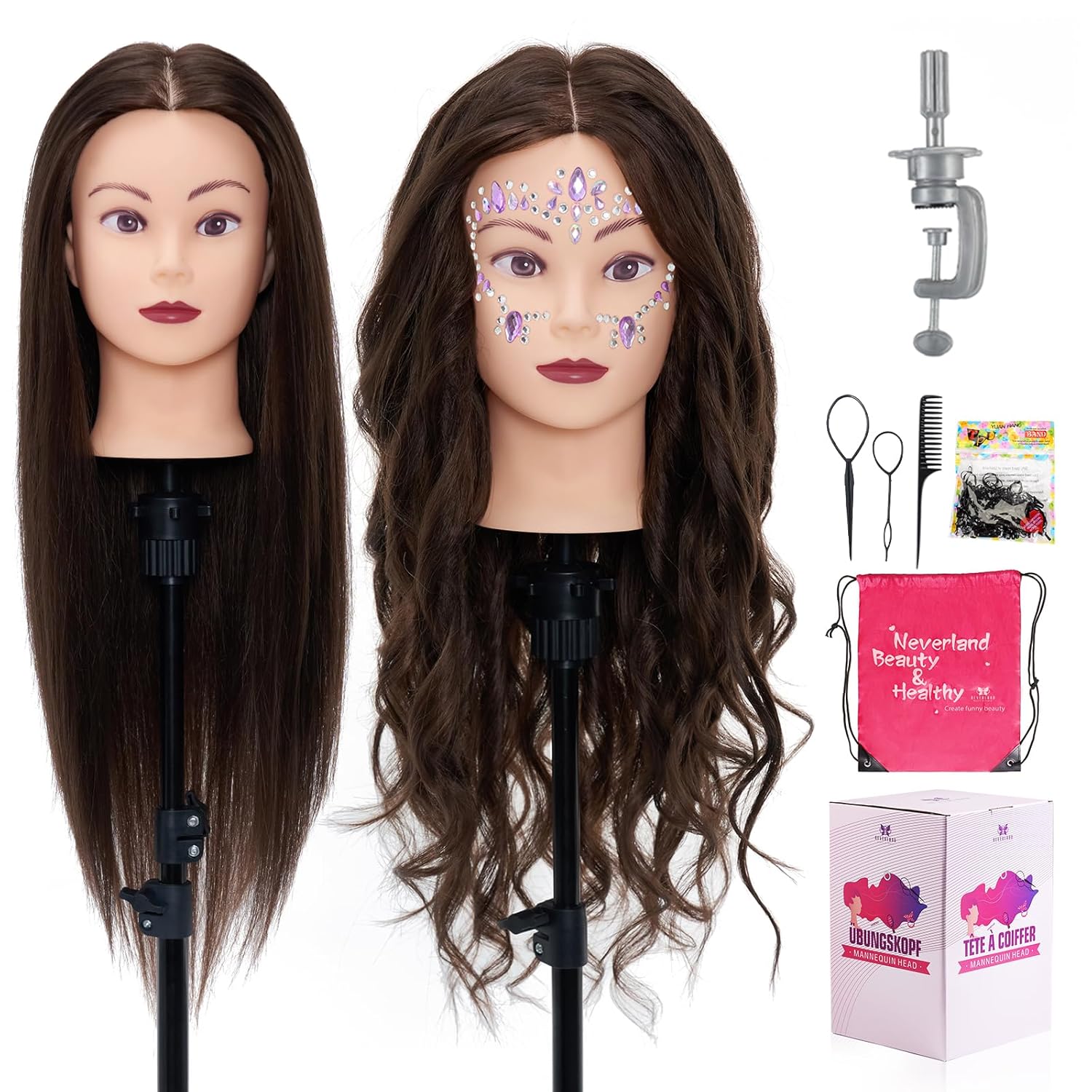 28 Inch Mannequin Head for Hair Styling and Training Practice
