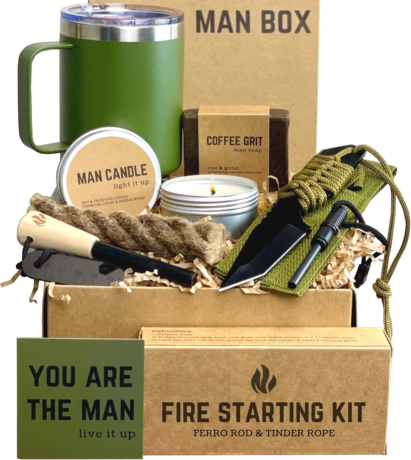Man Box Gift Set - Unique Camping Gifts for Him and Adventurers