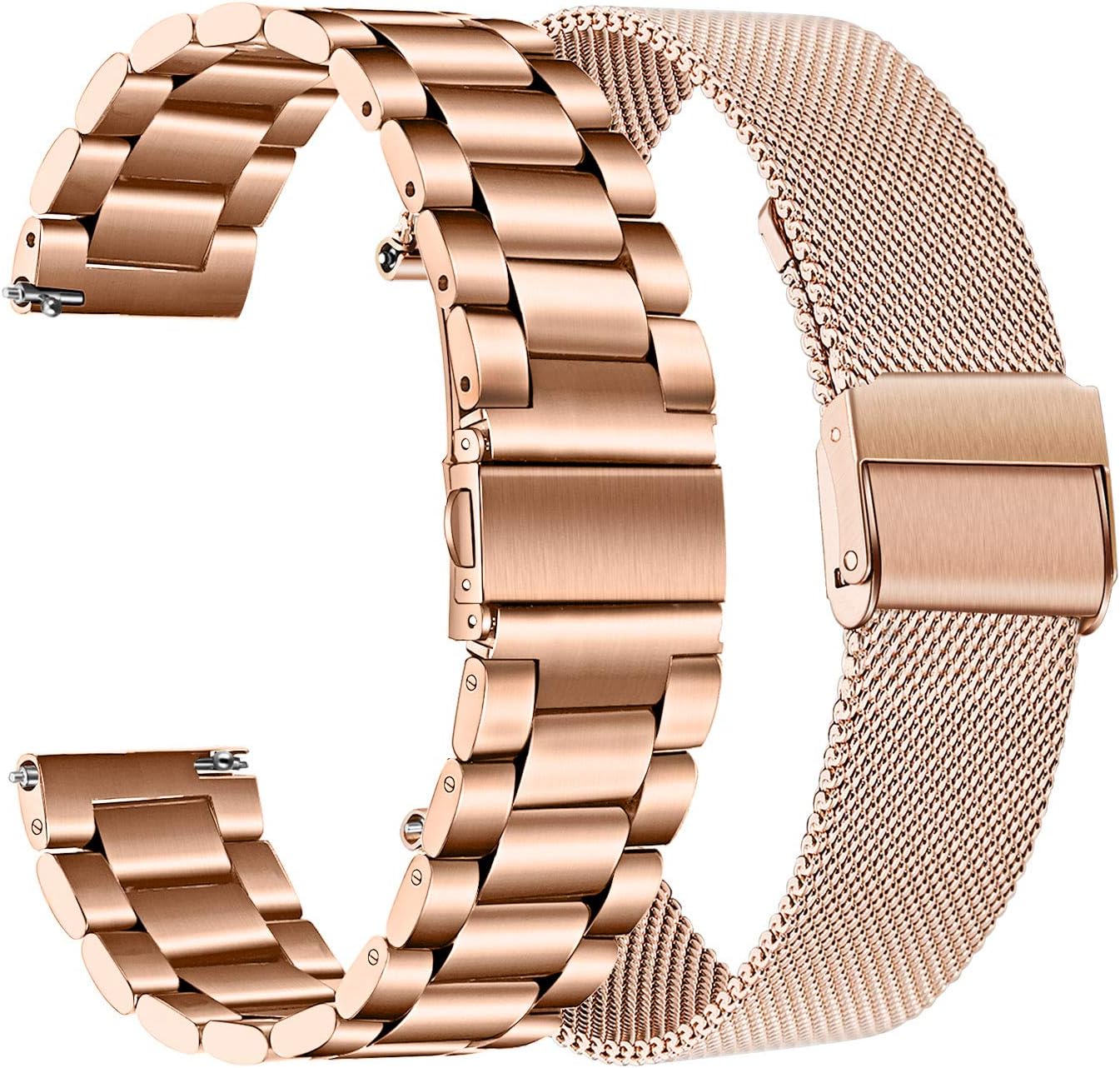 Stylish Rose Gold Watchband Set for Samsung & Garmin