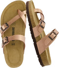 CUSHIONAIRE Women's Luna Cork Footbed Sandal With +Comfort Runs
