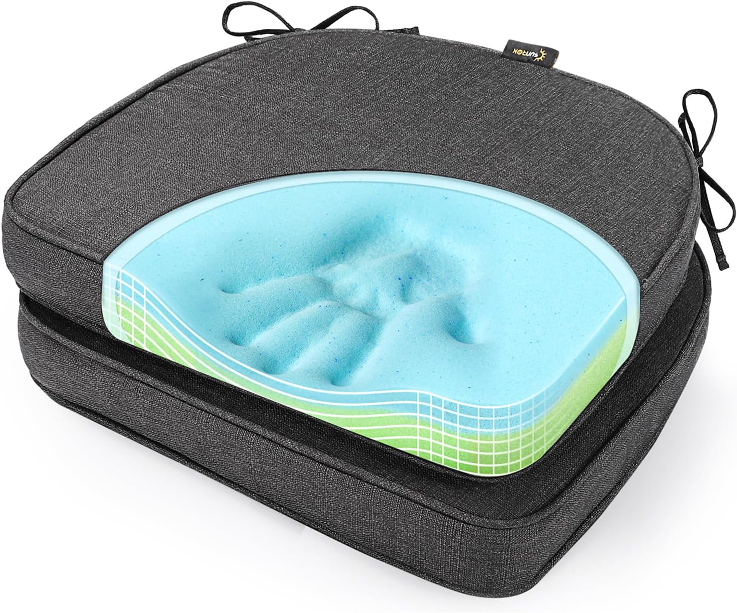 SUNROX Gel Memory Foam Chair Cushions for Indoor and Outdoor Use