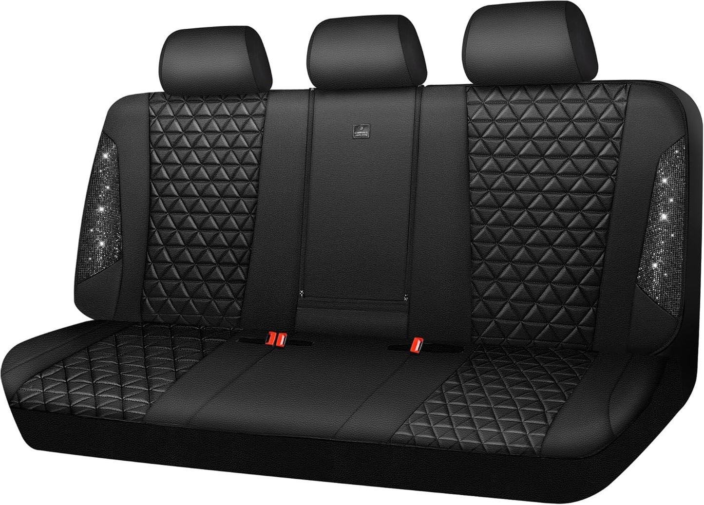 Bling Back Seat Cover by CAR PASS - Waterproof Leather Diamond Design