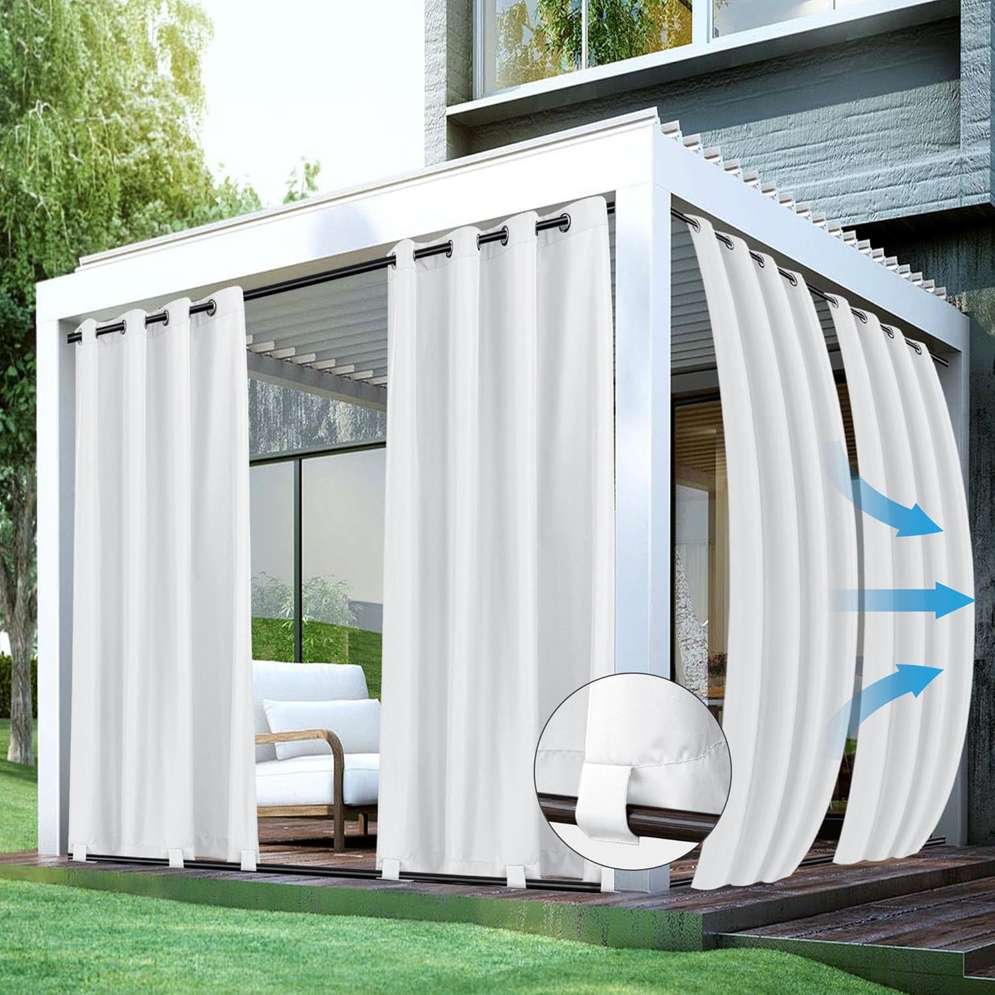 Waterproof Outdoor Curtains for Privacy and Style 54x84 Inch