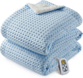 Heated Blanket Full Size Light Blue Waffle Weave - Fast Warmth